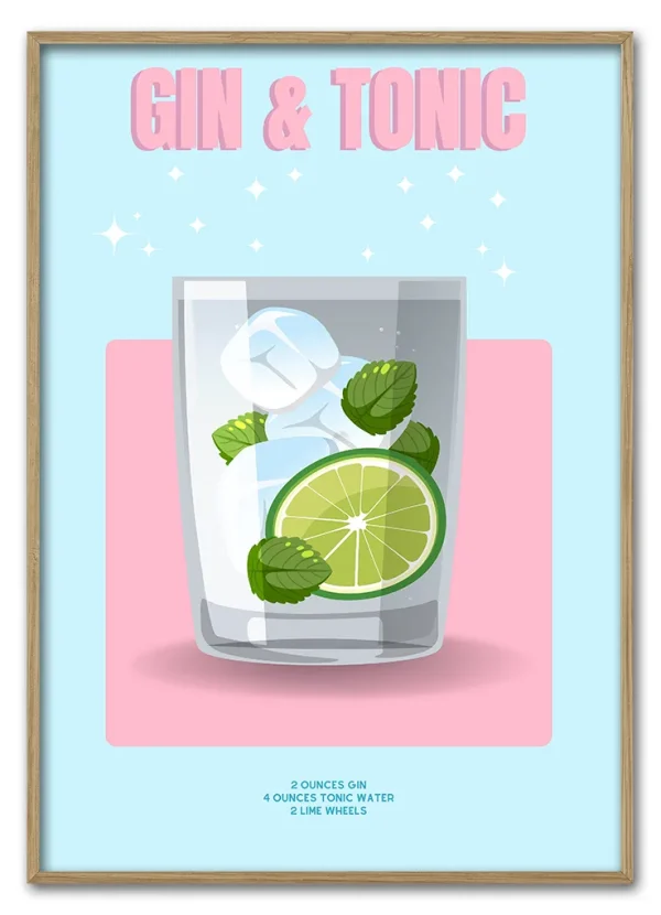 Pastel Citrus Fresh Gin & Tonic - 29,7x42 cm
